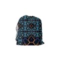 Blue pattern Drawstring Pouch (Small) View2