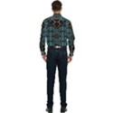 Blue pattern Men s Long Sleeve Pocket Shirt  View2