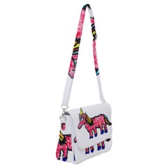 Unicorn Sketchy Style Drawing Shoulder Bag With Back Zipper by dflcprintsclothing