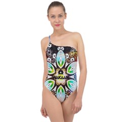 375 Chroma Digital Art Custom Classic One Shoulder Swimsuit by Drippycreamart