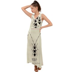 Banded Alder Borer  V-neck Chiffon Maxi Dress by Limerence