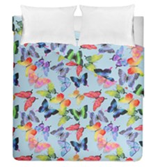 Watercolor Butterflies Duvet Cover Double Side (queen Size) by SychEva