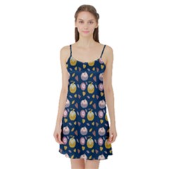 Autumn Pumpkins Satin Night Slip by SychEva