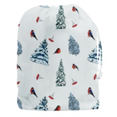 Christmas Trees And Bullfinches Drawstring Pouch (3xl) by SychEva
