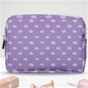 Pink Clouds On Purple Background Make Up Pouch (Medium) View1