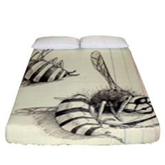 Bees Fitted Sheet (queen Size) by Limerence