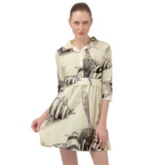 Bees Mini Skater Shirt Dress by Limerence