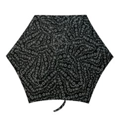 Black And White Modern Intricate Ornate Pattern Mini Folding Umbrellas by dflcprintsclothing