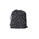 Black And White Modern Intricate Ornate Pattern Drawstring Pouch (Small) View2