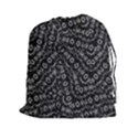 Black And White Modern Intricate Ornate Pattern Drawstring Pouch (2XL) View1