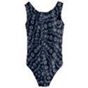 Black And White Modern Intricate Ornate Pattern Kids  Cut-Out Back One Piece Swimsuit View1