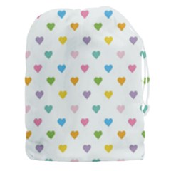Small Multicolored Hearts Drawstring Pouch (3xl) by SychEva