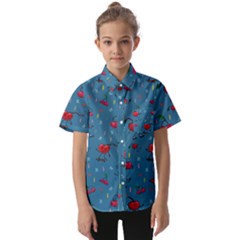 Red Cherries Athletes Kids  Short Sleeve Shirt by SychEva