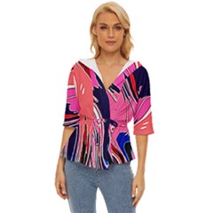Painted Marble Lightweight Drawstring Hooded Top by 3cl3ctix