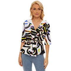 Faux Baroque Print Lightweight Drawstring Hooded Top by 3cl3ctix