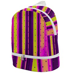 Warped Stripy Dots Zip Bottom Backpack by essentialimage365