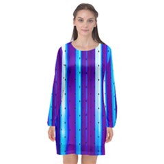 Warped Stripy Dots Long Sleeve Chiffon Shift Dress  by essentialimage365