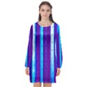 Warped Stripy Dots Long Sleeve Chiffon Shift Dress  View1