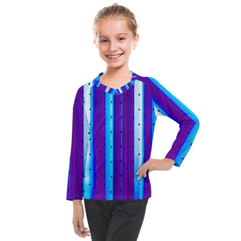 Warped Stripy Dots Kids  Long Mesh Tee by essentialimage365