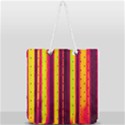 Warped Stripy Dots Full Print Rope Handle Tote (Large) View1