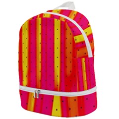 Warped Stripy Dots Zip Bottom Backpack by essentialimage365