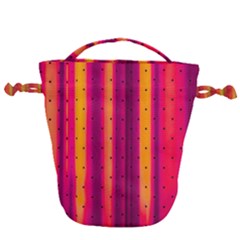 Warped Stripy Dots Drawstring Bucket Bag by essentialimage365