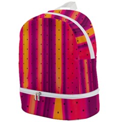 Warped Stripy Dots Zip Bottom Backpack by essentialimage365