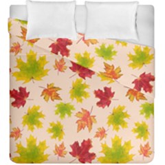 Bright Autumn Leaves Duvet Cover Double Side (king Size) by SychEva