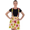 Bright Autumn Leaves Velvet Suspender Skater Skirt View1