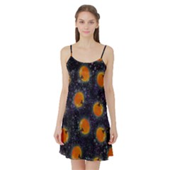 Space Pumpkins Satin Night Slip by SychEva