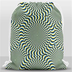 Illusion Waves Pattern Drawstring Bag (large) by Sparkle