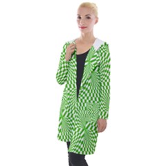 Illusion Waves Pattern Hooded Pocket Cardigan by Sparkle