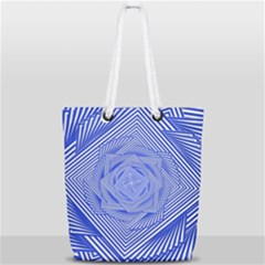 Illusion Waves Pattern Full Print Rope Handle Tote (small) by Sparkle