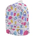 Abstract Multicolored Shapes Zip Bottom Backpack View1