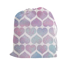 Multicolored Hearts Drawstring Pouch (2xl) by SychEva
