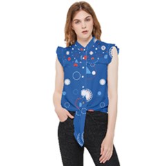 Christmas Pattern Tree Design Frill Detail Shirt by Sapixe