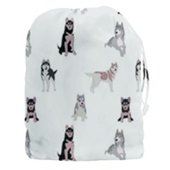 Husky Dogs With Sparkles Drawstring Pouch (3xl) by SychEva