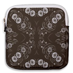 Folk Flowers Print Floral Pattern Ethnic Art Mini Square Pouch by Eskimos