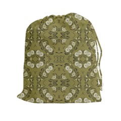 Folk Flowers Print Floral Pattern Ethnic Art Drawstring Pouch (2xl) by Eskimos