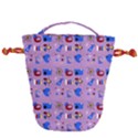 Pink 50s Pattern Drawstring Bucket Bag View2
