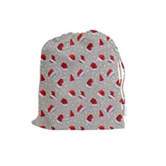 Santa Hat Drawstring Pouch (large) by SychEva