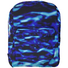 Blue Waves Abstract Series No8 Full Print Backpack by DimitriosArt
