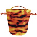 Red  Waves Abstract Series No5 Drawstring Bucket Bag View1