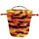 Red  Waves Abstract Series No5 Drawstring Bucket Bag View2