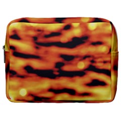 Red  Waves Abstract Series No5 Make Up Pouch (large) by DimitriosArt