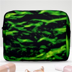 Green  Waves Abstract Series No3 Make Up Pouch (large) by DimitriosArt