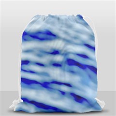 Blue Waves Abstract Series No10 Drawstring Bag (small) by DimitriosArt