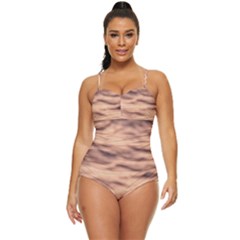 Pink  Waves Abstract Series No5 Retro Full Coverage Swimsuit by DimitriosArt