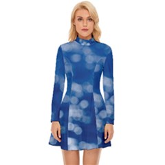 Light Reflections Abstract No2 Long Sleeve Velour Longline Dress by DimitriosArt