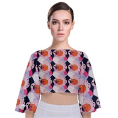 Digi Anim Tie Back Butterfly Sleeve Chiffon Top by Sparkle